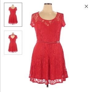 Sweetheart Red Heart A Line Dress